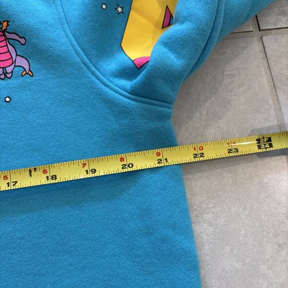 2024 Walt Disney World Figment Tinkerbell Blue Zip Up Hoodie Sweatshirt Size L - Picture 7 of 10